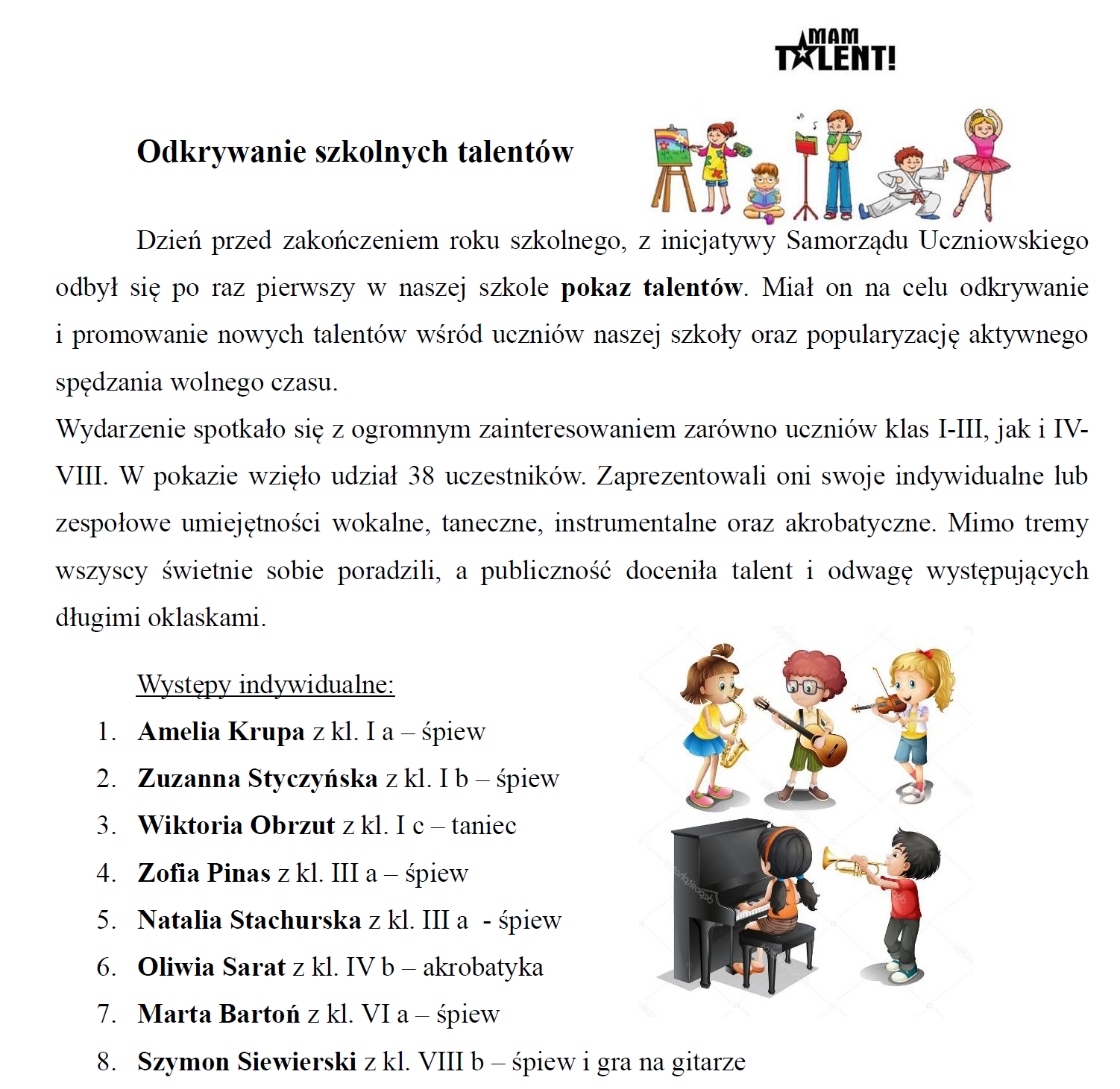 Szkolna edycja „Mam Talent”
