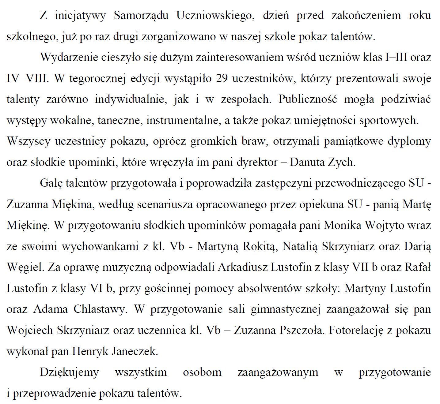 Druga edycja szkolnego „Mam Talent”