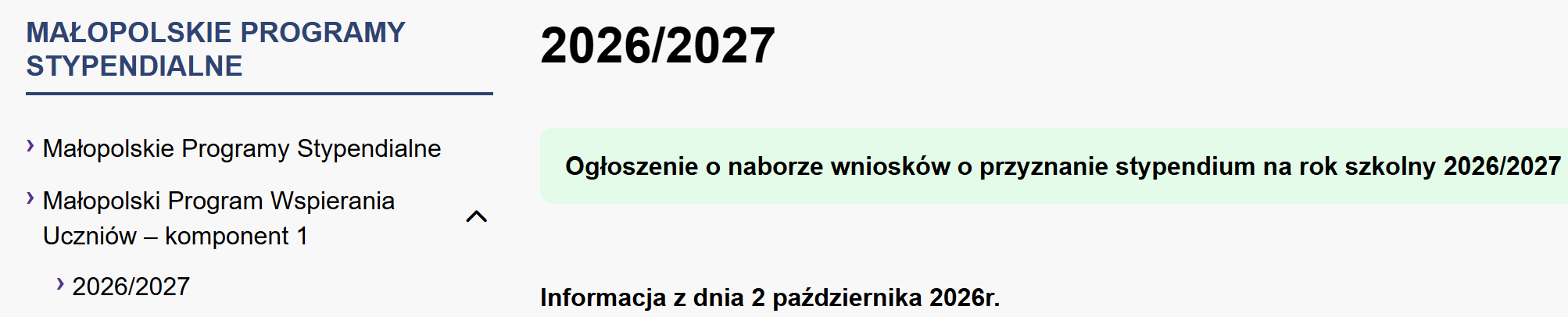 MAŁOPOLSKI PROGRAM STYPENDIALNY