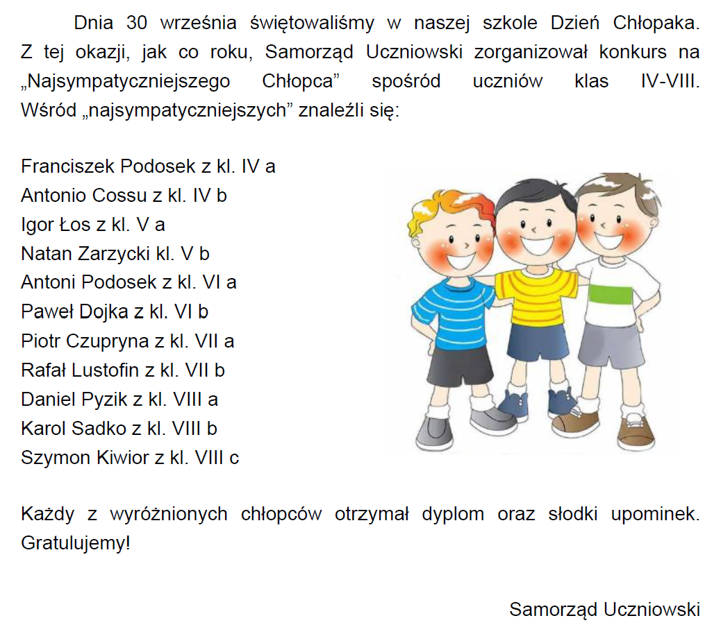Dzień chłopaka w naszej szkole