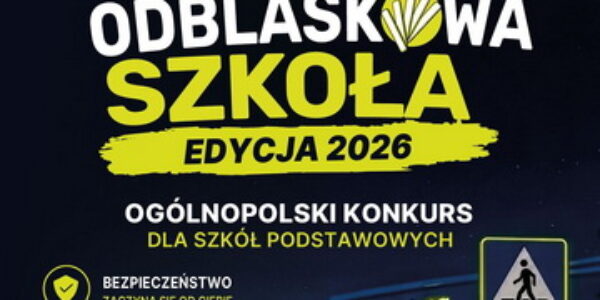 Odblaskowa szkoła 2026 – spotkanie uczniów klas pierwszych z policjantami.